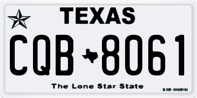 TX license plate CQB8061