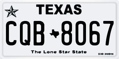 TX license plate CQB8067
