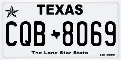 TX license plate CQB8069