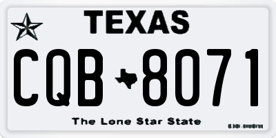 TX license plate CQB8071