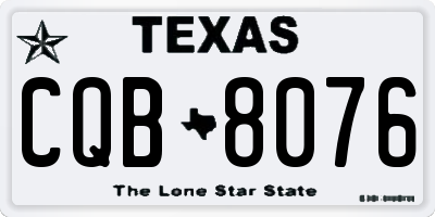 TX license plate CQB8076