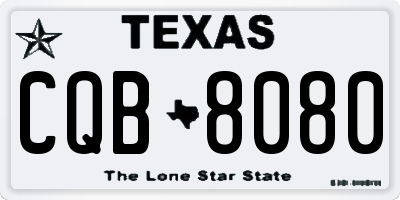 TX license plate CQB8080