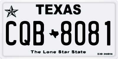 TX license plate CQB8081
