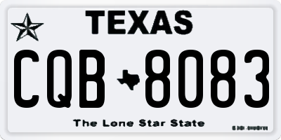 TX license plate CQB8083