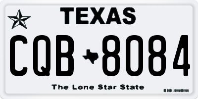 TX license plate CQB8084