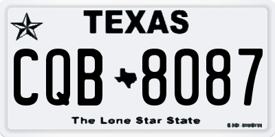 TX license plate CQB8087