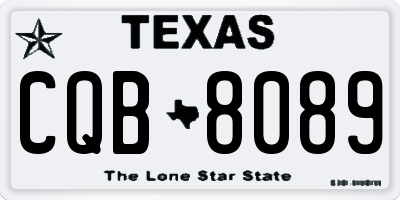 TX license plate CQB8089