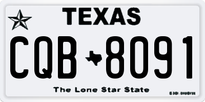 TX license plate CQB8091