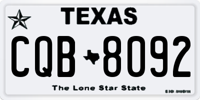 TX license plate CQB8092