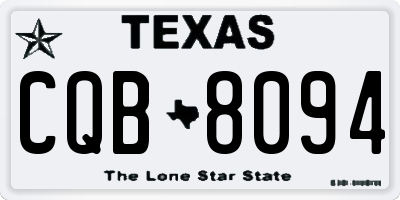 TX license plate CQB8094