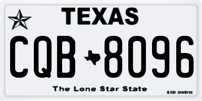 TX license plate CQB8096