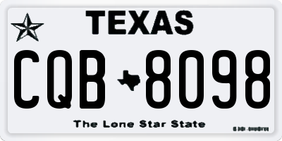 TX license plate CQB8098