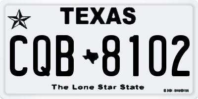 TX license plate CQB8102