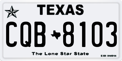 TX license plate CQB8103