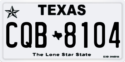 TX license plate CQB8104