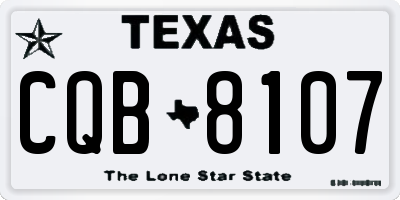 TX license plate CQB8107