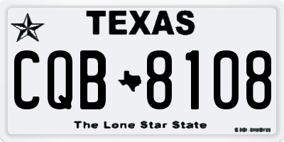 TX license plate CQB8108