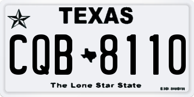 TX license plate CQB8110