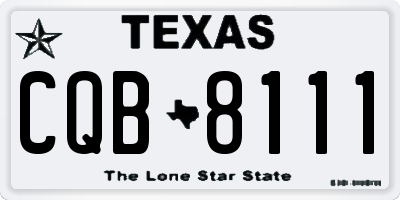 TX license plate CQB8111
