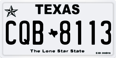 TX license plate CQB8113