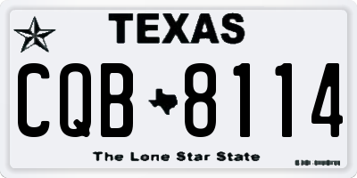 TX license plate CQB8114