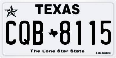 TX license plate CQB8115