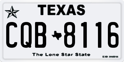 TX license plate CQB8116