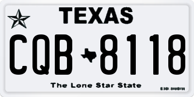 TX license plate CQB8118