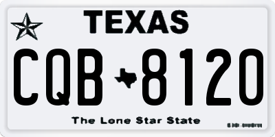 TX license plate CQB8120