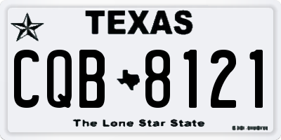 TX license plate CQB8121