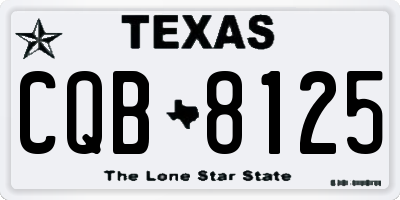TX license plate CQB8125