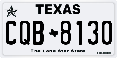 TX license plate CQB8130