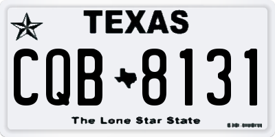 TX license plate CQB8131