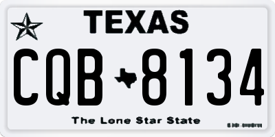 TX license plate CQB8134