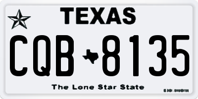 TX license plate CQB8135
