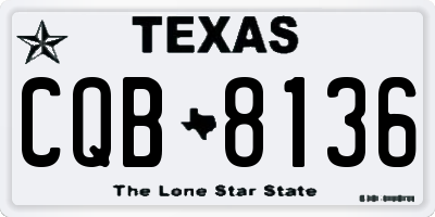 TX license plate CQB8136