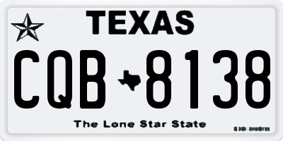 TX license plate CQB8138