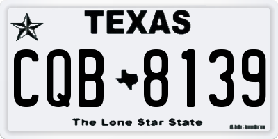 TX license plate CQB8139