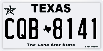 TX license plate CQB8141
