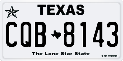 TX license plate CQB8143
