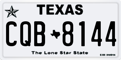TX license plate CQB8144
