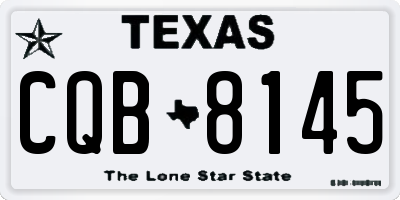 TX license plate CQB8145