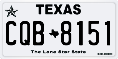 TX license plate CQB8151