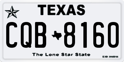 TX license plate CQB8160