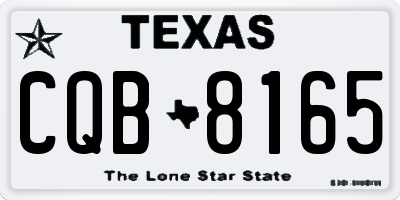 TX license plate CQB8165