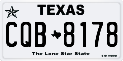 TX license plate CQB8178