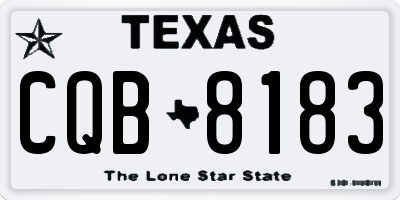 TX license plate CQB8183