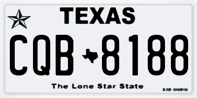 TX license plate CQB8188