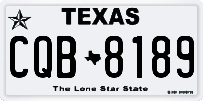 TX license plate CQB8189