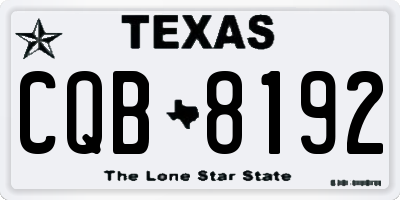 TX license plate CQB8192